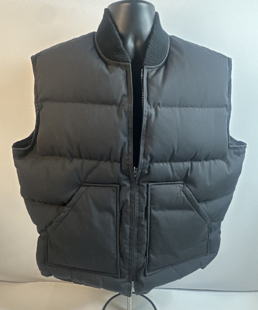 Vintage 80s Walls Blizzard-Pruf Insulated Outerwear Down Puffer Vest Black 46R